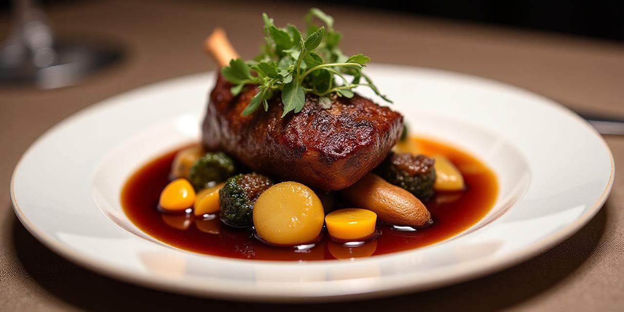 Gourmet wedding main course plated elegantly